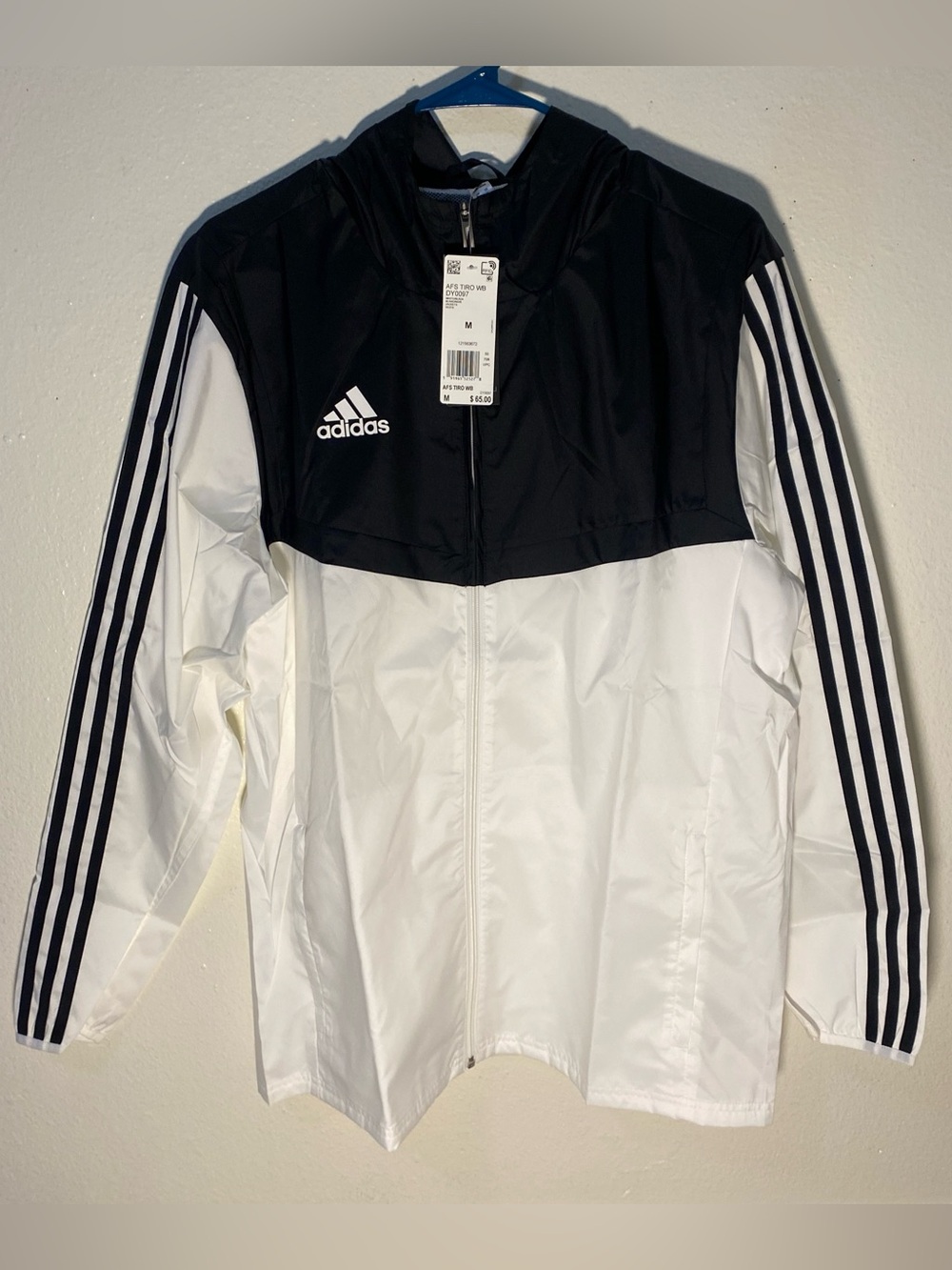 Adidas AFS Tiro Windbreaker Men’s Jacket Full Zip Black/White Medium NWT